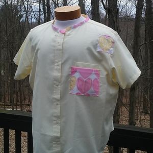 Pretty Pink Hearts on Yellow